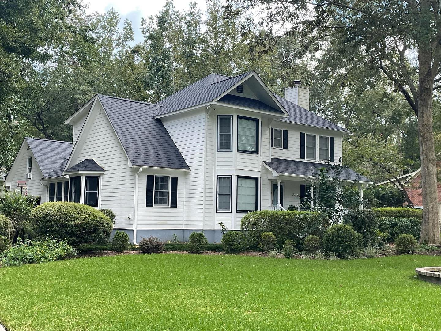 Completed residential roof on a Charleston home